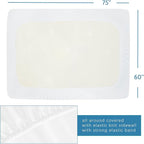 RV Short Queen Terry Mattress Protector Waterproof for 75''×60'' up to14'' Depth, Ultra Soft & Breathable Smooth Top Fitted Mattress Cover Skin-Friendly Machine Washable Mattress Protector