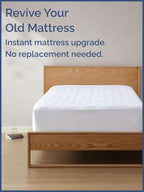 Quilted Fitted Mattress Pad Twin XL Size - Elastic Fitted Mattress Topper Protector & Cover - Breathable, Soft, Low Profile Top Cover with 8-16 Inch Deep Pockets - Easy-Fit & Machine Washable - White