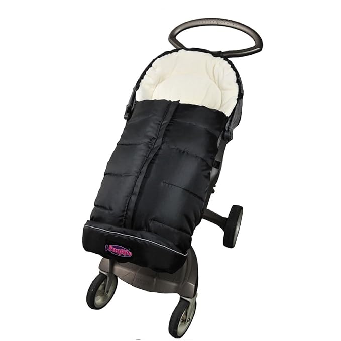 German Designed Universal Stroller Footmuff, 5 Way Zippers Style for Baby Easy in & Out of Water Repellent Winter Stroller Bunting Bag, Height/Temperature Adjustable Anti-Kick Stroller Sleeping Bag