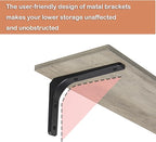 DINZI LVJ Long Wall Shelves, 23.6 Inch Wall Mounted Shelves Set of 2, Easy-to-Install, Wall Storage Ledges with Sturdy Metal Brackets for Living Room, Bathroom, Bedroom, Kitchen, Gray Wash
