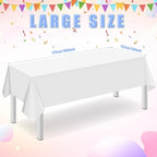 16 Pack White Plastic Tablecloth for Rectangle Tables, Premium Decorative White Disposable Table Cloths for Parties, Bulk Rectangle Party Table Cover for Birthday, Wedding, Anniversary, 54 x 108 Inch