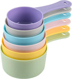 Measuring Cups Set 6, Colorful Plastic Measuring Cup Set, Big Size Metric & US Measure Cups, Cute Dry Measurement Cups for Kitchen & Baking, Cooking Measure Cup with 3/4 & 2 Cup