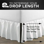 SKY BEDDINGS - King Size Ruffled Bed Skirt with Split Corners - 16 Inch Drop Dust Ruffle Bed Skirt with Platform Three Sided Coverage - 100% Microfiber, White