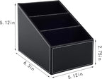 TV Remote Control Holder with 3 Compartments, Media Accessory Storage, Storage box, Storage Rack, Desk Organizers(Black(2 pieces))