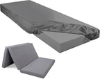 Breling Fitted Sheet (Sheet Only) Compatible with Milliard Trifold Mattress Folding Mattress Fitted Microfiber Bedsheet for Camp Bunk Rvs Bed(Dark Gray,Single,4'')