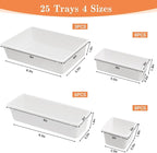 SpaceHacks 25 PCS Plastic Drawer Organizer Set, 4-Size Versatile Organizer Trays & Storage Bins for Makeup, Jewelry, and Gadgets in Bathroom, Bedroom and Office, White