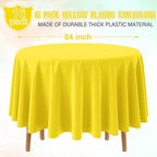 Ragnhild 16 Pack Yellow Plastic Round Tablecloth, 84 Inch, Waterproof & Stain Resistant, Perfect for Birthday Parties, Graduations, Weddings, Everyday Use