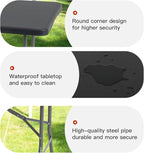 PayLessHere | 6FT Folding Table | Black | Portable Plastic Table with Carry Handle | Waterproof & Foldable Table Design | Steel Frame with Lock | for Events, Camping, Indoor & Outdoor Use
