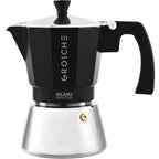 GROSCHE Milano Stovetop Espresso Maker Moka Pot 6 espresso Cup, 9.3 oz Blue