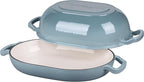 VORRINGARD Enameled Cast Iron Sourdough Bread Oven, Dutch Oven, Loaf Cast Iron Bread Pan for Homemade Bread Baking, Meatloaf Pan with Lid, 7QT, Sea Salt