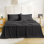 Full Sheet Set - Hotel Luxury 4 Piece Breathable Cooling Full Size Sheet Sets,Fits 16" Deep Pocket Mattress, Easy Care Wrinkle Free Bedding Sheet and Pillowcase Bed Sheet Set, Dark Gray