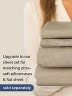 Extra Deep King Fitted Sheet - Hotel Luxury Single Fitted Sheet Only - Easily Fits 18 inch to 24 inch Mattress - Ultra Soft, Wrinkle Free w/Extra Deep Pockets - Breathable & Comfy - Heathered Beige
