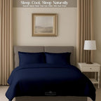 Sleeper Sofa 4 Piece Bed Sheet Set Premium Quality 100% Cotton 500 Thread Count, Smooth & Super Soft Sateen Weave, Extra Soft Bed Sheets, Wrinkle Free, 4 Inch Deep Pocket (Queen, Navy)
