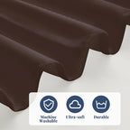 King Bed Skirt, Elastic Wrap Around Bed Skirt King Size, Bed Skirts for Adjustable Bed, Easy Fit with 18" Drop Length Tailored Drop Dust Ruffle (Brwon)