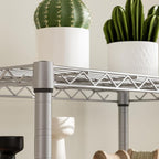 Golpart 5 tire Shelves Storage Wire Shelving Unit Metal Shelf Adjustable Organizers Storage Shelving for Bathroom Laundry Room Kitchen Pantry12”D x 22”W x 69”H Silver