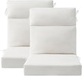 Outdoor High Back Chair Cushion Seat Pads, 44 x 21 Inch Water-Repellent & Fade-Resistant Patio Furniture Cushions with Ties for Adirondack, Rocking Chairs, Linen
