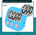 12 Pack Small Digital Kitchen Timer Magnetic Back and ON/Off Switch,Minute Second Count Up Countdown（White,Blue,Orange
