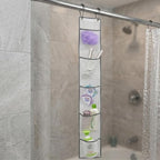 ALYER Hanging Storage Shower Caddy Organizer,Mesh Pockets for Bathroom,Closet,Pantry (Gray)