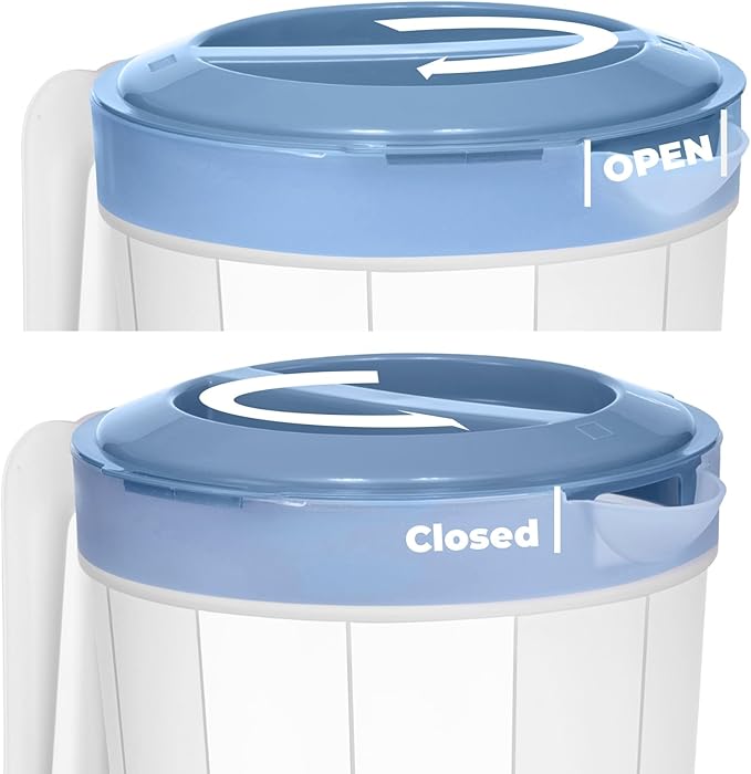 Tribello 2-Pack 1-Gallon Plastic Pitchers with Lids – Iced Tea Pitchers with Twist Cover BPA-Free, Dishwasher & Freezer Safe, Ideal for Water, Juice & Fridge Storage