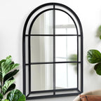 WAMIRRO Arched Mirror,Big Decorative Black Window Pane Mirrors Decor for Wall Mouted/Fireplace/Entryway/Hallway/Living Room/Bathroom 28"X40"