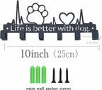 Key Holder Wall Mount with 6 Hooks, Dog Paw Key Rack Organizer for Entryway, Kitchen, Office - Rustproof, Waterproof - Easy Installation, Gift for New Homeowners - 9.8inch/25cm