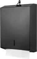 Paper Towel Dispenser Wall Mount Commercial c fold Multifold Trifold, Touchless Hand Towel Dispenser with Lock, (Matte Black)