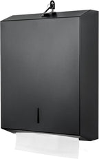 Paper Towel Dispenser Wall Mount Commercial c fold Multifold Trifold, Touchless Hand Towel Dispenser with Lock, (Matte Black)