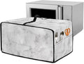 White Marble Texture Print Microwave Oven Dust Cover Polyester-Linen Fabric Dust Cover for Microwave Oven Universal Dust-Proof Kitchen Appliance Protector Fits Most Microwaves, S