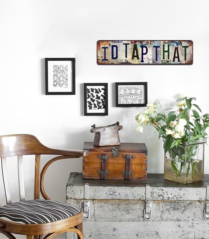 I’d Tap That Vintage Metal Tin Sign - Rustic Humorous Wall Art for Bar, Garage, Man Cave, Pub Décor - 4x16 Inch