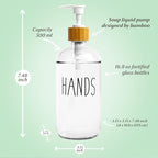 LOOCHICA Clear Glass Soap Bottle - Hands Free Dispenser for Kitchen or Bathroom