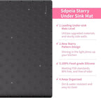 Sdpeia Under Sink Mat 22"×19" Waterproof Silicone Cabinet Liner & Sink Protector for Kitchen & Bathroom, Multi-Purpose Organizers Tray for Pets, Laundry, Cat Litter Mat, Black