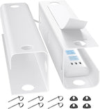 YECAYE Large Under Desk Cable Management,Easy Install Cable Management Under Desk with 4 Cord Holders & 6 Ties,Child & Pet-Safe Cord Hider,Wire Organizer,Wire Cover Tray,White