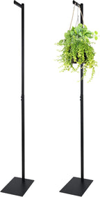 Marsui 2 Pcs Adjustable Clothing Display Rack Adjustable from 48" to 72" Single Clothing Display Stand Metal Black Rack Retail Use Single Customer Shirt Stand for Thrift Shop Retail Store