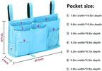 Createy Bedside Caddy Hanging Organizer Storage Bag Pocket for Bunk and Hospital Beds, College Dorm Rooms, Baby Bed Rails, Camp - 4 Pockets and 2 Hooks