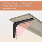 DINZI LVJ Long Wall Shelves, 47.3Inch Wall Mounted Shelves Set of 2, Extra Large Floating Storage Ledges with Sturdy Metal Brackets for Living Room, Bathroom, Bedroom, Kitchen, Gray Wash
