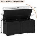 Timberer 39.4" Storage Chest, Wooden Storage Bench, Lift Top Toy Chest with 2 Safety Hinges, Large Toy Box, Entryway Bench for Living Room, Bedroom, Black