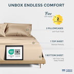 THREAD SPREAD Egyptian Cotton Sheets King Size - 1500 Thread Count 4 PC Sheet Set Egyptian Cotton, Luxury Sheet King Size, Silky Soft, Cooling Deep Pocket Sheets, Fits Upto 19" - Taupe
