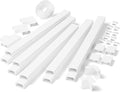 142in Wall Cable Hider Kit, YCLYC Cord Hider Wall Cord Cover for 3-4 Cords, Wire Hiders for TV on Wall, White Wall Cable Management Kit, Paintable Wall Wire Cover 10 x L14.2in W1.18in H0.6in