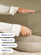 Extra Deep Twin XL Fitted Sheet - Hotel Luxury Single Fitted Sheet Only - Easily Fits 18 inch to 24 inch Mattress - Ultra Soft, Wrinkle & Fade Free w/Extra Deep Pockets - Breathable & Comfy - Khaki