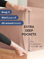 Extra Deep Full Sheet Set - 6 Piece Breathable and Cooling Sheets - Hotel Luxury Bed Sheets Set - Easy & Secure Fit - Soft, Wrinkle Free and Comfy Sheets Set - Mauve Sheet Set with Extra Deep Pockets
