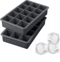 Tovolo Silicone Ice Cube Tray Charcoal Gray Pack of 2 BPA Free Ice Tray Mold for Coffee Drinks Cocktails, Dishwasher Safe Easy Release Perfect 1 Inch Cube Ice Tray for Whiskey Bourbon Spirits