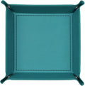 Valet Tray Desktop Storage Organizer – Vegan Leather Catchall Tray Bedside Vanity Tray Nightstand Caddy Holder for Remote Controller, Watch, Keys, Phone, Wallet, Coin, Jewelry, Turquoise