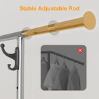 Standard Clothing Garment Rack with Wheels, 47.05" to 65.94" Adjustable Chrome Clothes Rack for Hanging Clothes, Portable Rolling Clothing Rack with Lockable Casters for Bedroom, Laundry Room
