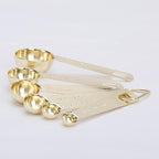 Gold Measuring Spoons, Heavy Duty 18/8 Stainless Steel Measuring Set of 6 Piece: 1/8 tsp, 1/4 tsp, 1/2 tsp, 1 tsp, 1/2 tbsp & 1 tbsp Measuring Liquid and Dry Ingredients for Cooking Baking Gift Set