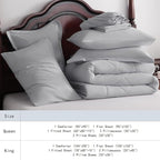 NTBAY King Comforter Set with Sheets, 7 Pieces Soft and Breathable King Bedding Set, Bed in a Bag, Down Alternative Comforter Set Solid Color All Season, King Bedding Set, Light Grey