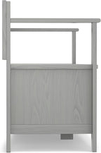 SIMPLIHOME Amherst Entryway Storage Bench - 48 inch Wide Solid Wood Hallway Seat in Fog Grey, Transitional Bench for Entryway or Living Room with Lift-Up Lid and Spacious Storage