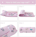 beeweed Toddler Nap Mat, Rollup Design Kid Sleeping Mat with Removable Pillow & Minky Blanket, Toddler Sleeping Bag for Daycare Preschool Travel Camping