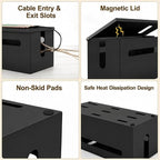 0.6mm Metal Cable Management Box Large Cable Organizer Box and Power Strip Box for Electrical Cord Hiding, Home Office Floor Cables Hider, TV Wires Storage Organization