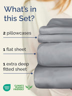 Extra Deep Pocket King Sheets - 4 Piece Breathable & Cooling Bed Sheets - Hotel Luxury Bed Sheet Set - Soft, Wrinkle Free & Comfy - Easily Fits Extra Deep Mattresses - Deep Pocket Steel Blue Sheets