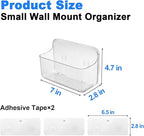 Diesisa 2pc Acrylic Wall Mount Organizer, Small Adhesive Clear Cabinet Door Organizer,Acrylic Shelves for Wall,No Drilling Hang Walls,with Self Adhesive Tape, for Bathroom, Kitchen, Living Room